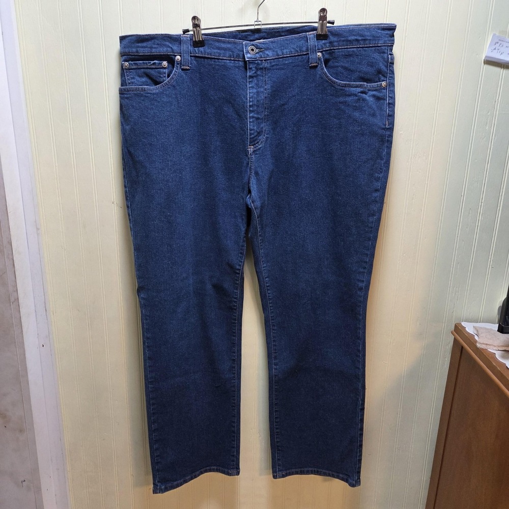 L.L. Bean 1912 Jeans Mens 42x29 Blue Standard Fit Straight Denim Pants Stretch